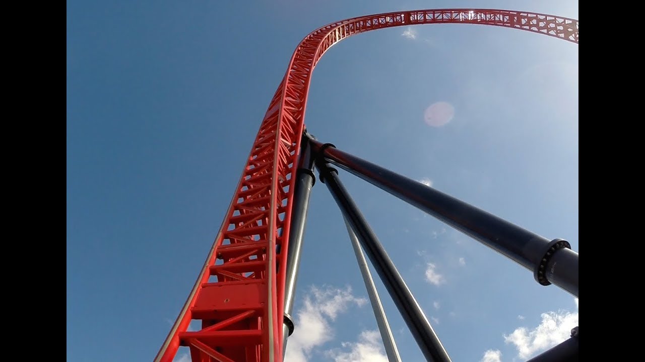 <h1 class=title>Red Fire Launched Coaster - Rare DOUBLE Rollback Front Seat POV - ViaSea Turkey</h1>