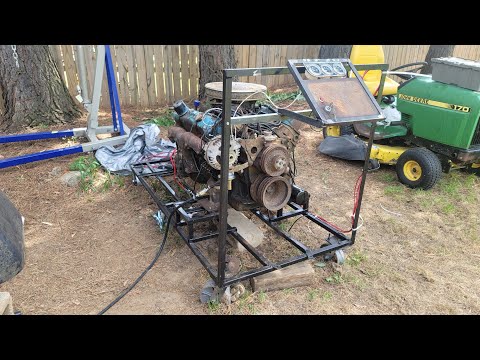 Mopar 440 Stroker Build Part #3 Firing up (Before Rebuild) and More Run Stand Progress