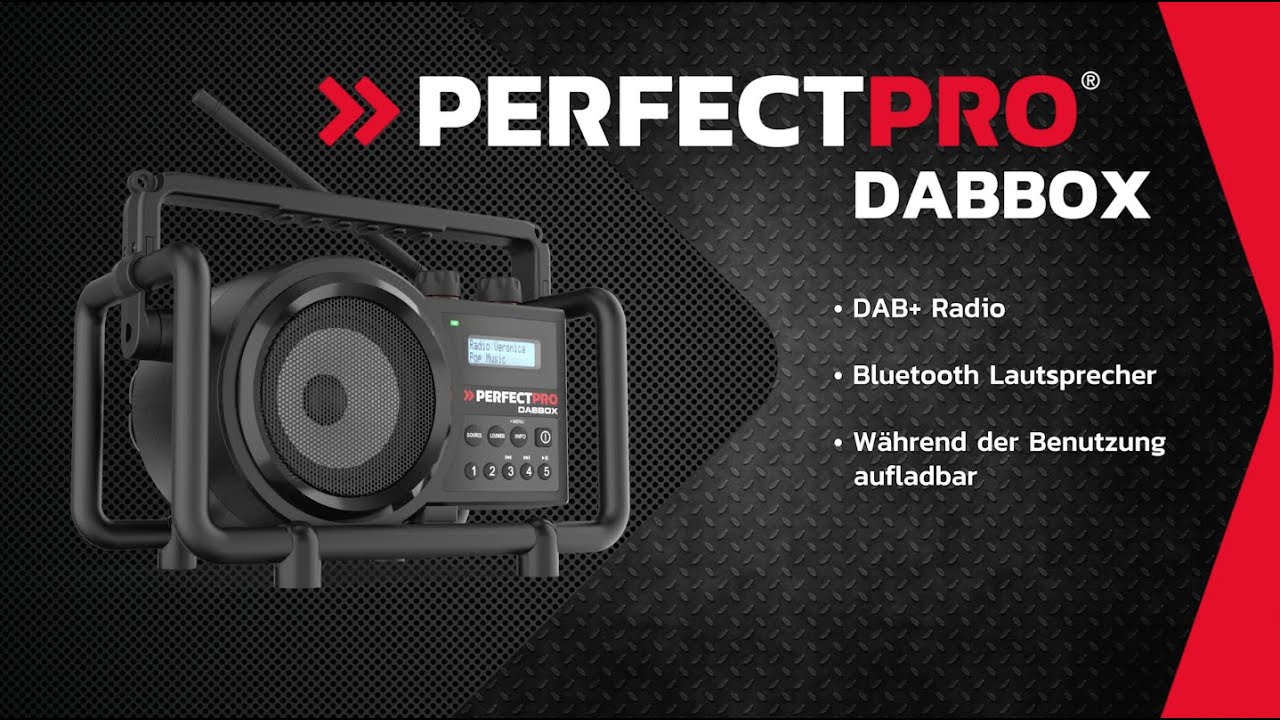 Perfectpro Radio de chantier DABBOX Noir