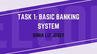 Task 1: Basic Banking System | The Sparks Foundation