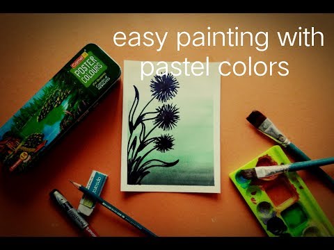 Flower painting with pastel colours background ||step by step||weekly creation