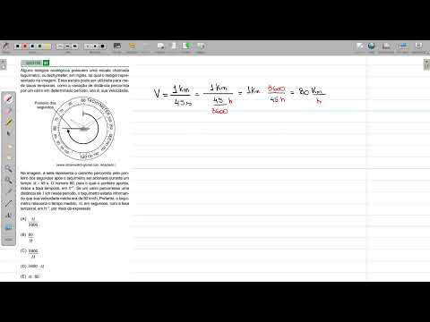 (FAMERP 2022) Alguns relógios analógicos possuem uma escala chamada taquímetro, ou tachymeter, em