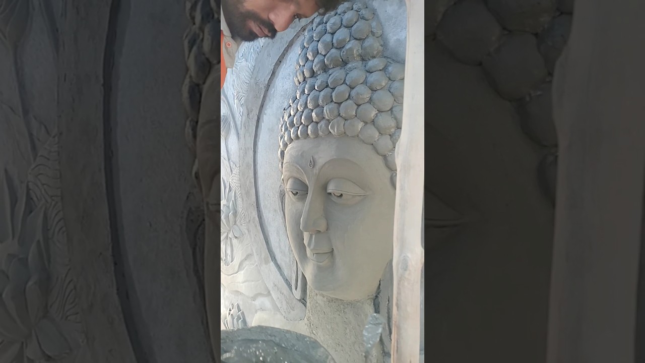Buddha wall mural || Cement buddha art || Buddha mural #trending #viral #short