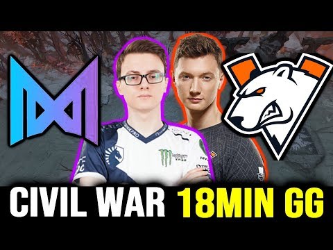 Team Nigma + Team Virtus Pro Civil War 18 Mins GG - NIGMA.Miracle Slark Dota 2