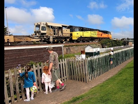 Kerr's Miniature Railway Arbroath sunny scenes 9th August 2020, trains miniature and real size