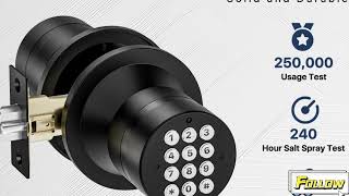 Signstek Keyless Entry Door Lock, Smart Code Door Lock, Mute Mode,Electronic Keypad Knob