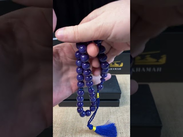 سبحة مسكي أزرق ممزوج بالأبيض – كركوشة قطنية