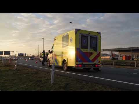 Auto op de kop N46 Groningen