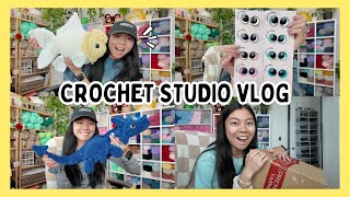 Crochet Studio Vlog 🌷 Jumbo Goldfish, New Yarn Organizer, Dragons & Happy Mail 🧶 Crochet With Me