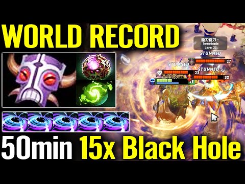 WORLD RECORD! 50min 15x Black Hole Cancer Enigma Voodoo Mask Top Rank Epic 7.27 Dota 2 Pro Gameplay