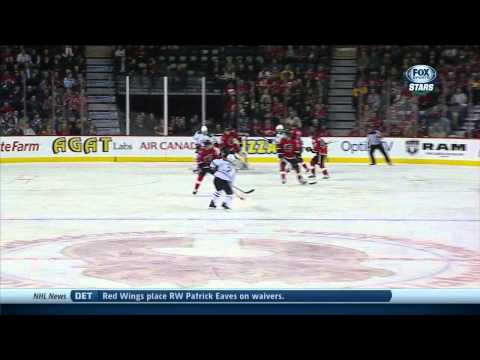 Stephane Robidas slapshot goal 1-0 Dallas Stars vs Calgary Flames 11/14/13 NHL Hockey.