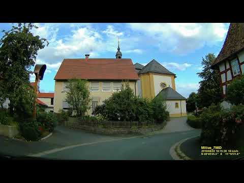 D: Markt Pretzfeld. Landkreis Forchheim. Rundfahrt durch die Ortsmitte. August 2019