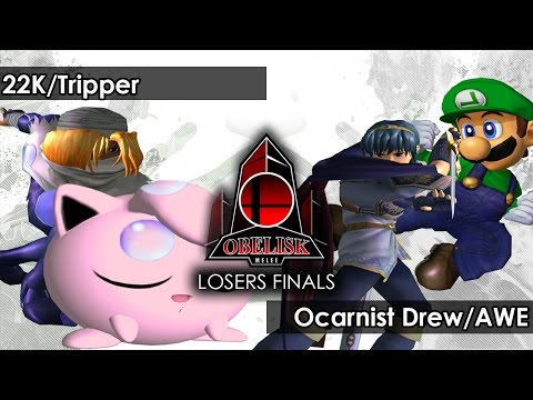 Melee: 22K/Tripper V Ocarnist Drew/AWE - Obelisk 40 Tournament SSBM