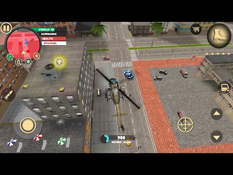 Rope Hero Vice Town(Destryoing every thing with military helicopter)