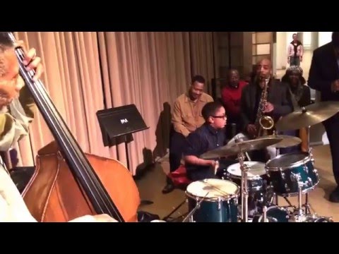 Mekhi Boone 9 years old drummer at Philadelphia Museum Of Art 1/1/16 New Year's Day with TC III