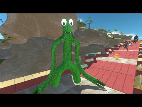 NEW UPDATE! Rainbow Friend Green Death Run - Animal Revolt Battle Simulator