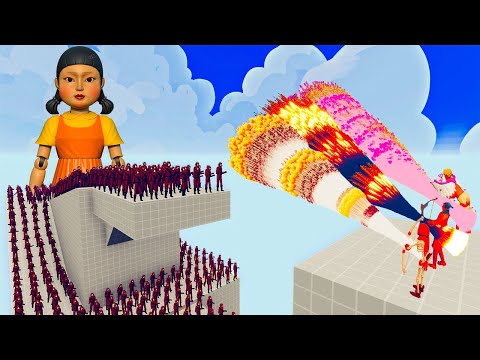 100x SQUID GAME + 1x GIANT vs 3x EVERY GOD   Totally Accurate Battle Simulator TABS