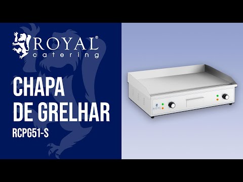 vídeo - Chapa de grelhar - 727 x 420 mm - Royal Catering - lisa - 4,400 W