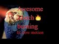 Match burning in slow motion 