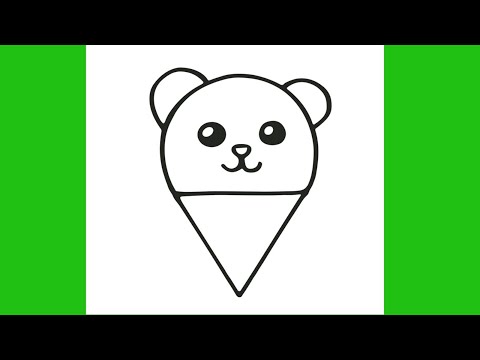 Kolay Çizimler, Sevimli Dondurma Çizimi, Nasıl Çizilir, Sevimli Resim Çizimleri, Çocuklar İçin Çizim