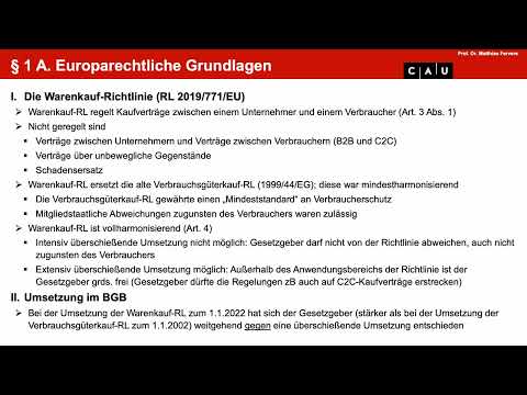 Examenskurs Schuldrecht BT – Folge 01 (Kaufrecht; Sachmangel, Nacherfüllung)