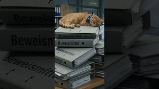 Keine Akte frei bei der Polizei – der Kater schläft auf der letzten 😂 #polizei #shorts
