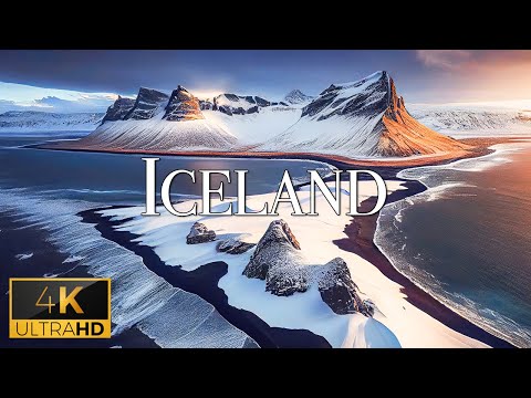 FLYING OVER ICELAND (4K Video UHD) - Relaxing Piano Music With Beautiful Nature Film For Healing