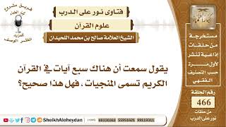 صورة 5862 - هل هناك سبع آيات في القرآن الكريم تسمى المنجياتظ   - نور على الدرب