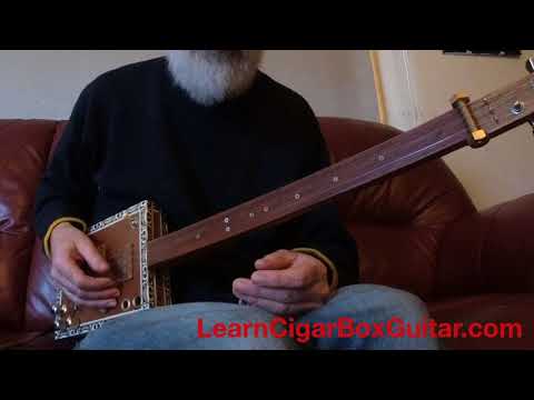 How to play Catfish Blues on a 3 string fretless - LearnCigarBoxGuitar.com
