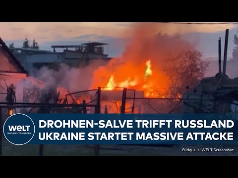 PUTINS KRIEG: Heftiger Schlag! Ukraine feuert massive Drohnen-Salve auf Russland