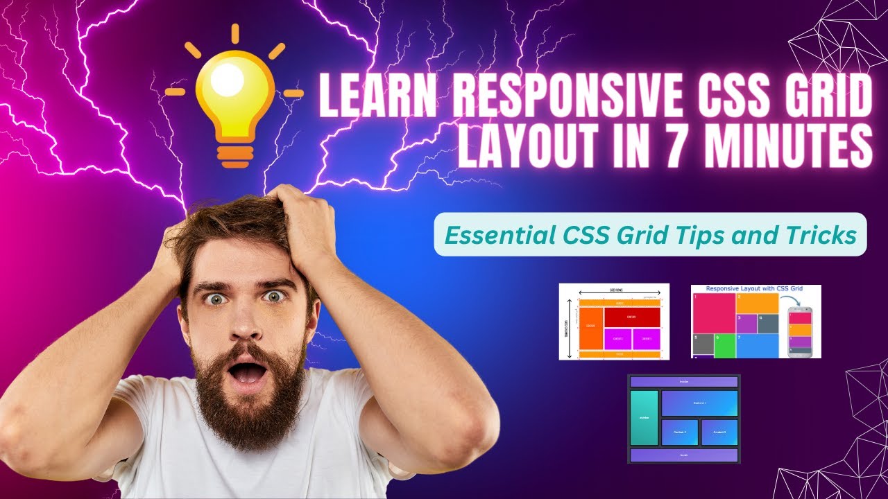 Learn Responsive CSS Grid Layout in 7 Minutes  |  Essential CSS Grid Tips and Tricks