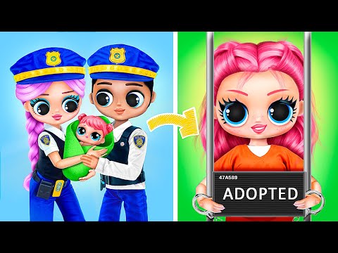 I Was Adopted by a Police Family! 35 LOL OMG DIYs