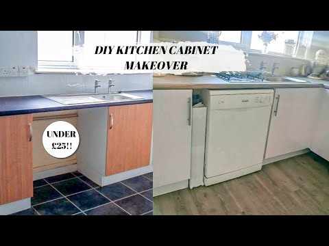 HOW TO VINYL WRAP KITCHEN CABINET DOORS // BUDGET KITCHEN MAKEOVER