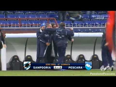 Pescara in SERIE A - Ultimi minuti della partita e festeggiamenti della squadra