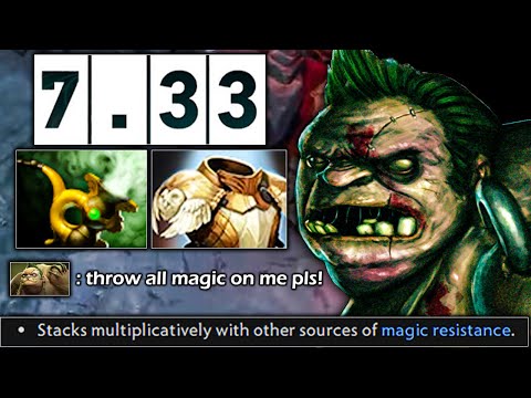 NEW BROKEN FOUND!! Imba Magic Resistance Pudge in 7.33b | Genius Pudge