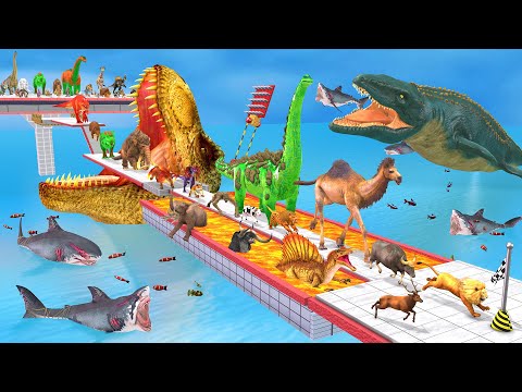 Which Animal vs Dinosaur Escaped From the Giant Tyrannosaurus Heads? Animal Revolt Battle Simulator