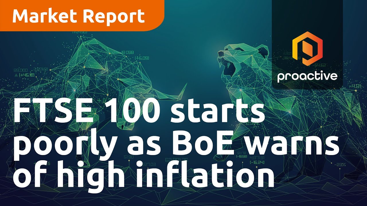FTSE 100 off to a weak start as BoE warns of stubbornly high inflation - Market Report
