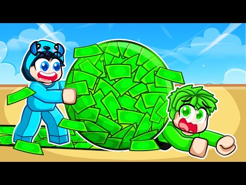 Building The BIGGEST MONEY BALL in Roblox! With Crazy Fan Girl!