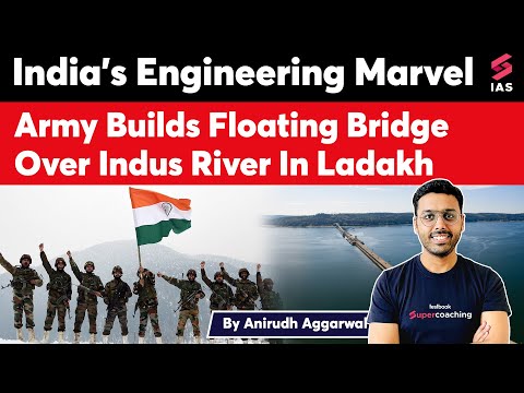 Army builds floating bridge over Indus River in Ladakh. India's Engineering Marvel. #anirudh #ias