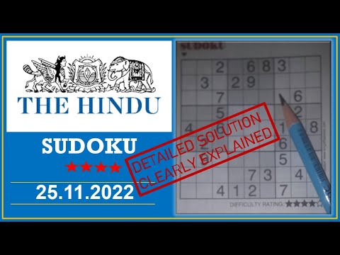 How to Solve 4 Star Hindu  Sudoku Nov 25,  2022 -  Step By Step Solution