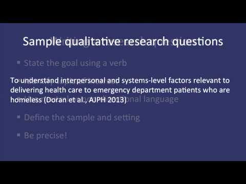 Fundamentals of Qualitative Research Methods: Developing a Qualitative Research Question (Module 2)