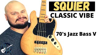 Video thumbnail for SQUIER Classic Vibe 70's Jazz Bass V // 5 String Bass Review! by Rumblin Man