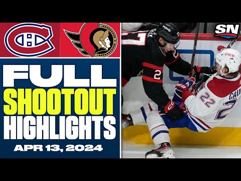 Montreal Canadiens at Ottawa Senators | FULL Shootout Highlights - April 13, 2024