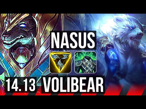 NASUS vs VOLIBEAR (TOP) | 6/0/2, 6 solo kills, 1200+ games, Dominating | EUW Diamond | 14.13