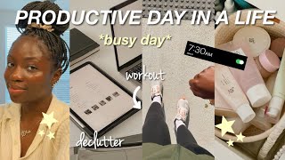 PRODUCTIVE DAY IN A LIFE | work, clean, workout, declutter..