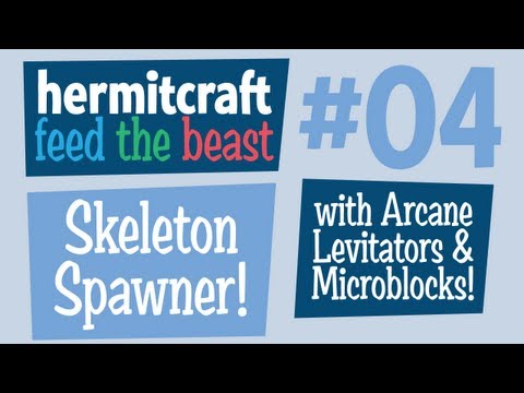 Skeleton experience farm with microblocks and arcane levitators - Hermitcraft FTB ep4