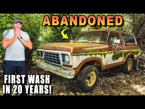 Cleaning an ABANDONED Ford Bronco Full of Moss and Spider Nests!