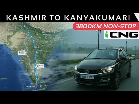 Kashmir To Kanyakumari non-stop in the Tata Tiago iCNG || 3800km CNG Road Trip 