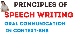 Principles of effective speech writing| Oral communication in Context