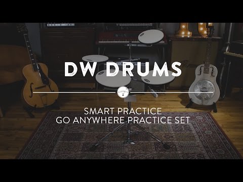 DW DWCPPADTS5 Go Anywhere 5pc Practice Pad Drum Set with Stand 2010s - Chrome/Black/White image 3